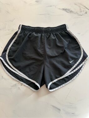 Nike DriFit Women’s Black Running Shorts with White Trim Size M